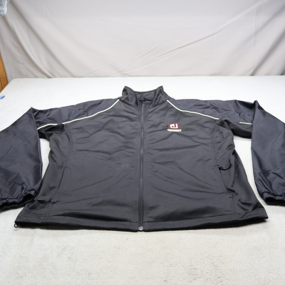 Asics Jacket Mens Large Black Full Zip Athletic Volleyball Relaxed Fit LOGO